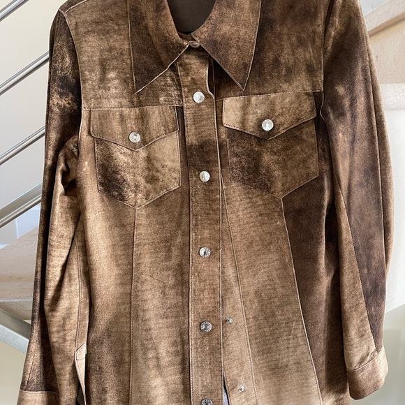 VINTAGE DOLCE & GABBANA BROWN LEATHER JACKET - Picture 4 of 10